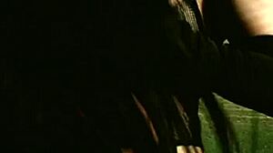 Fetish lesbians enjoy a big black toy together