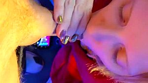 Big pussy lips blonde MILF gives good blow job and gets fucked hard and filled with cum