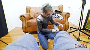 Exotic Skinny Coed Raven Finger Fucks Her Shaved Pussy And Sucks A Cock