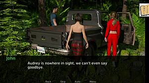 3D visual novel with a curvy girl in a cute outfit