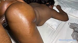 Beautiful black girl has sex with her big cock wielding boyfriend in the lodge they use as a nursing student dorm