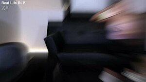 stacy gets rough blowjob and cum in mouth on christmas