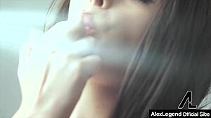 Sexy nympho Kiara Edwards teases and fucks Alex Legend's thick cock