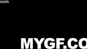 pussy goes wild over banana play in steamy session. small tits and shaved curves get a messy facial!