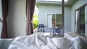 Wow, how lucky to have a juicy neighbor who caught me jerking off!