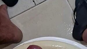 Pornstar Masturbates In Bathroom, Leaving It Sticky With Creampie