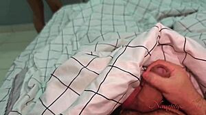 Fucking my step-mom in shorts during foreplay