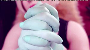 Femdom and ASMR with a mother-in-law in nitrile gloves