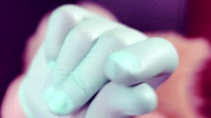 Femdom and ASMR with a mother-in-law in nitrile gloves