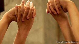 Madame in lingerie teases orgasm