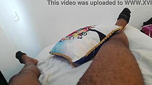 horny amateur couple struggling first sex