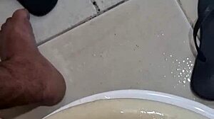 Pornstar Masturbates In Bathroom, Leaving It Sticky With Creampie