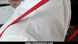 Can you believe the stepsister fucks her nerdy stepbrother after makeover?