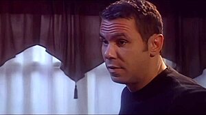 hannah deepthroats the cock fully, moaning as he cums on her tits