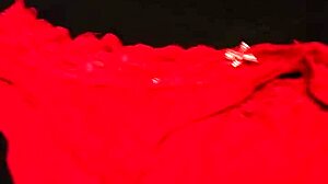 Discover the thrill of self-pleasure using wife's intimate garments in a private moment of indulgence