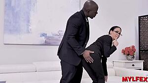 Busty Mature Shows Up to Black Boss