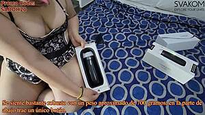 Using Svakom Sam Neo on His Cock While Sucking Balls