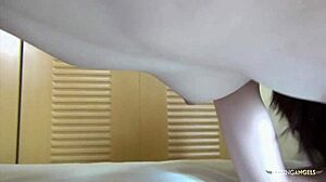 Brunette Babe with Small Tits Fucked in Pussy and Mouth