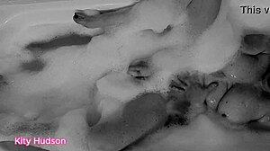 kity hudson indulges in a steamy bath with her favorite toy