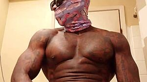 Brunette Worships Hairy Big Black Cock in Muscular Maledom Humiliation Session