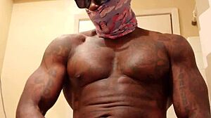 Brunette Worships Hairy Big Black Cock in Muscular Maledom Humiliation Session
