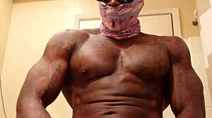 Brunette Worships Hairy Big Black Cock in Muscular Maledom Humiliation Session