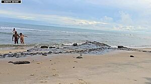 Beach Fun Turns Into Wild Brazilian Interracial Threesome Sex