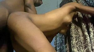 Stepsister moans as she rides my black cock