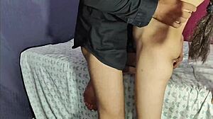Black beauty gets oiled and fucked by her husband