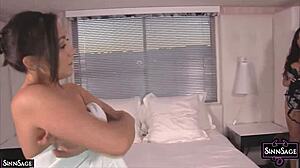Steamy maid Ariella Ferrera dominates with dildo mastery