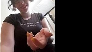 Big tits bouncing while being dominated by a mistress in a non-nude sexting session