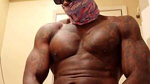 Brunette Worships Hairy Big Black Cock in Muscular Maledom Humiliation Session