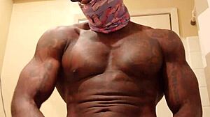 Brunette Worships Hairy Big Black Cock in Muscular Maledom Humiliation Session