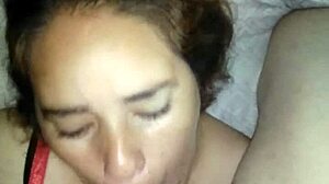 Latina milf sucks and gets fucked missionary while filming