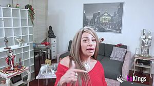 European cowgirl MILF Vanessa teaches young guy how to fuck
