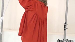 Unfaithful British Milf Lady Sonia Spreads Boobs