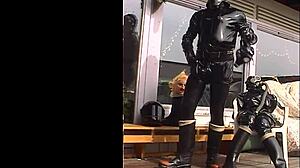 Roxina in shiny rubber outfit in hot video