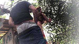 outdoor fun banging redhead sex doll's tight ass