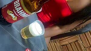 A married man enjoys a hot and steamy night of passion with a sultry Brazilian beauty at a bar