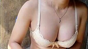 Wow, Amateur Shemale Masturbates Nervously with Dildo in Open Bathroom!