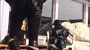 Roxina in shiny rubber outfit in hot video