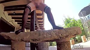 Wet Milf's Outdoor Dildo Play Ends in Huge Cum Storm