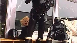 Roxina in shiny rubber outfit in hot video