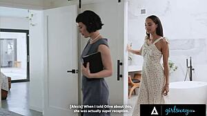 Busty Olive Glass And Petite Alexis Tae Fuck With Strap-On