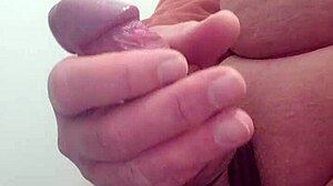 Amateur solo jerks off with multiple rings around his cock