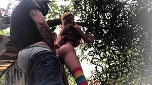 outdoor fun banging redhead sex doll's tight ass