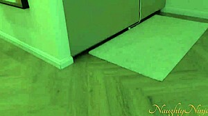 Blonde Curvy Step-Mom With Blue Eyes Squirts During Fetish Handjob Sex