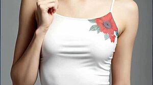 Ai generated eastern european lingerie model faces bare feet in underwear