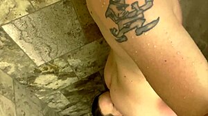 dirty wife gives rimjob in the shower