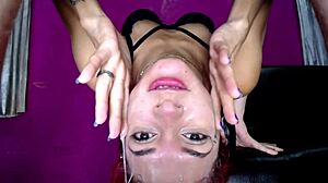 face down cock down throat submissive latina slut spitting